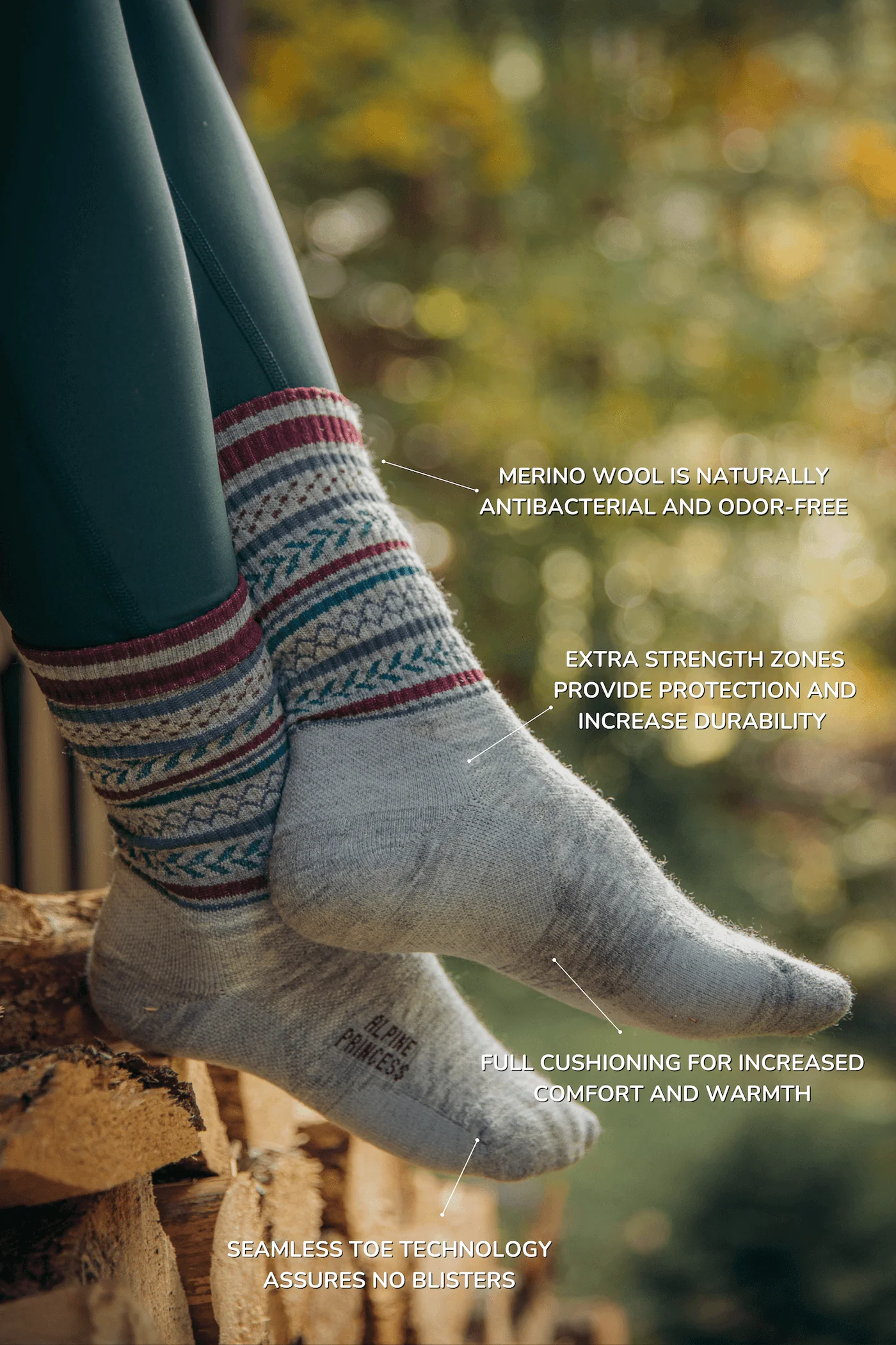 Abisko Merino Socks - Holly - Image 3