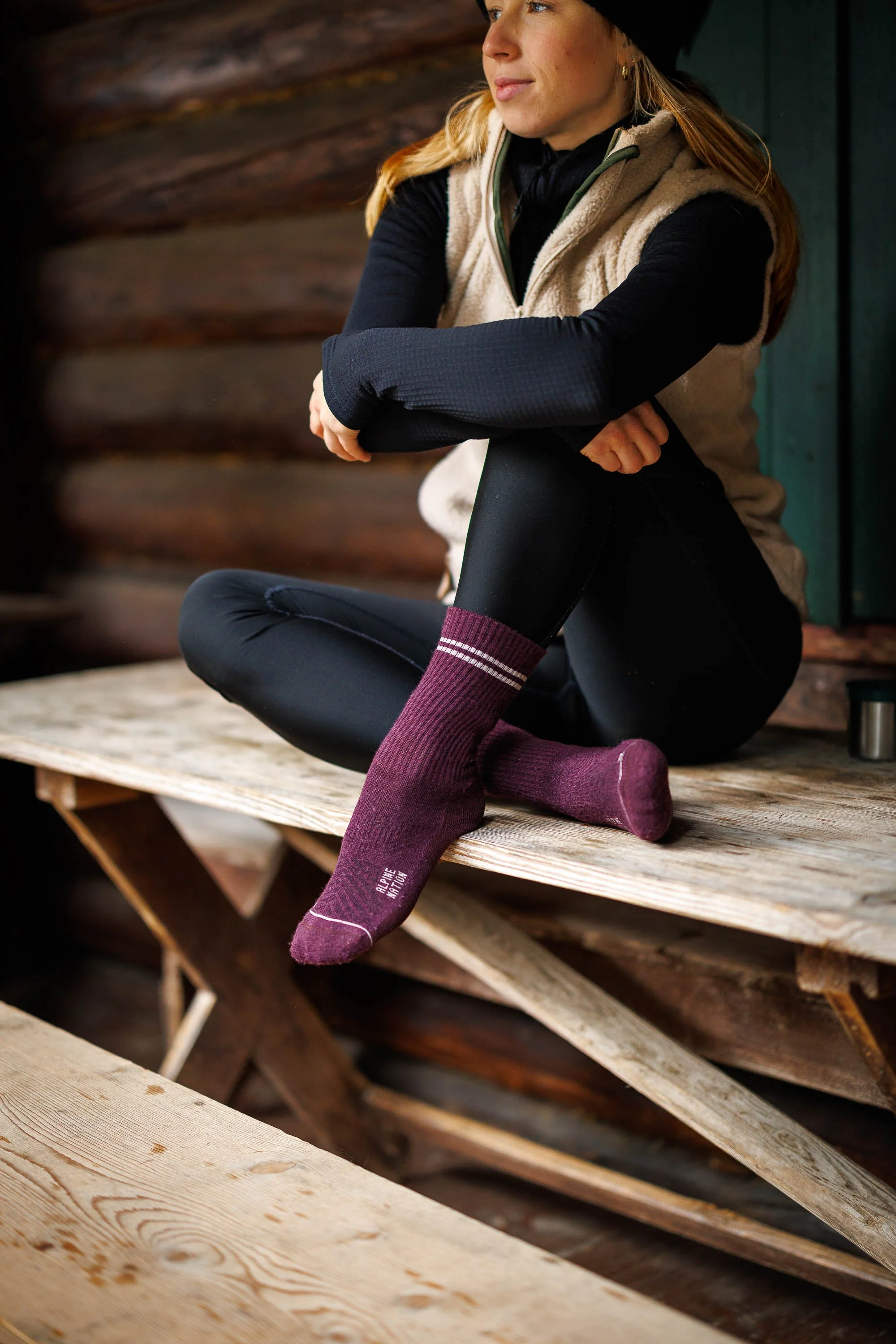 Abisko Merino Socks - Ruby - Image 9