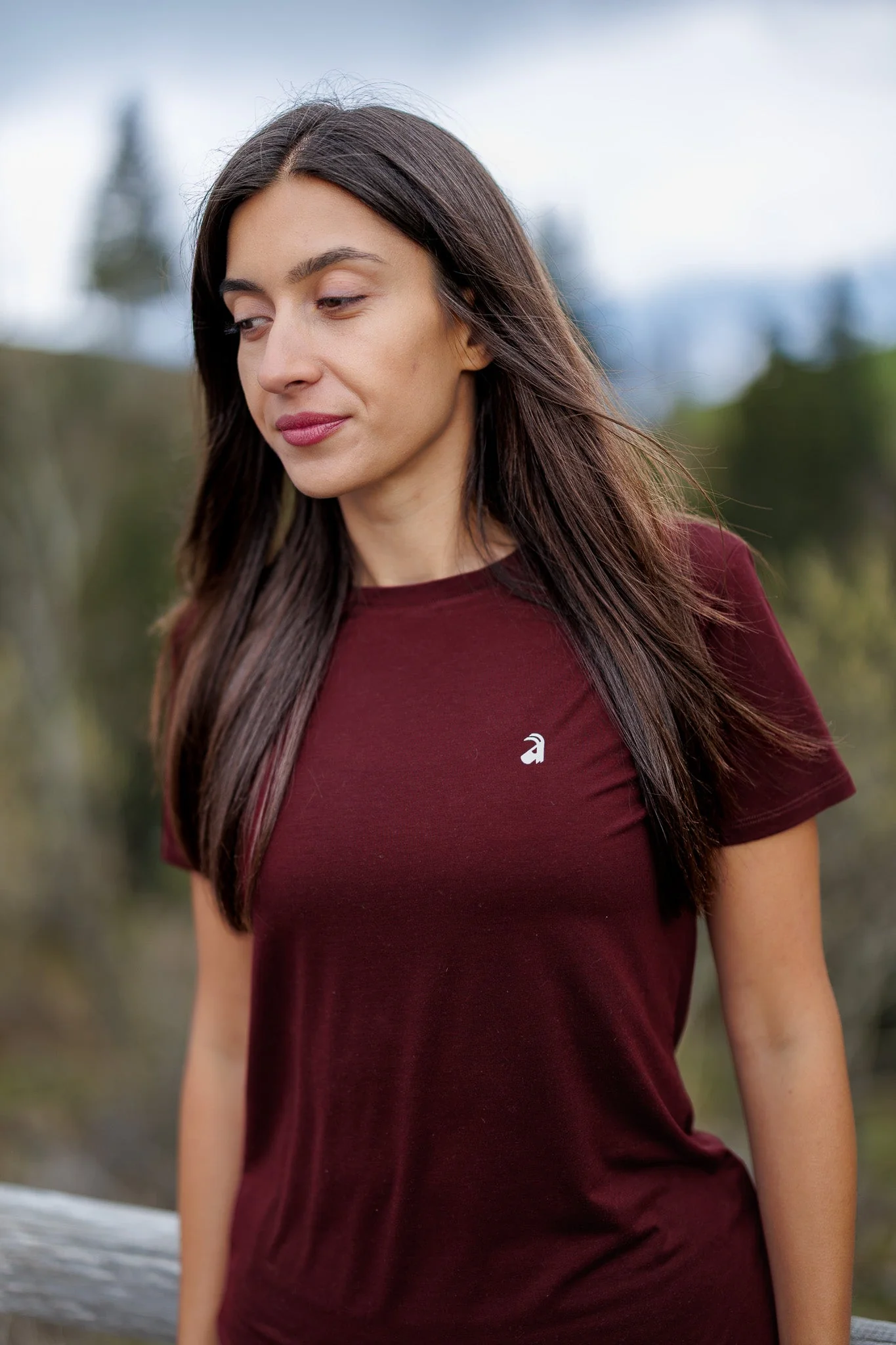 Flow Merino Tee - Burgundy - Image 4