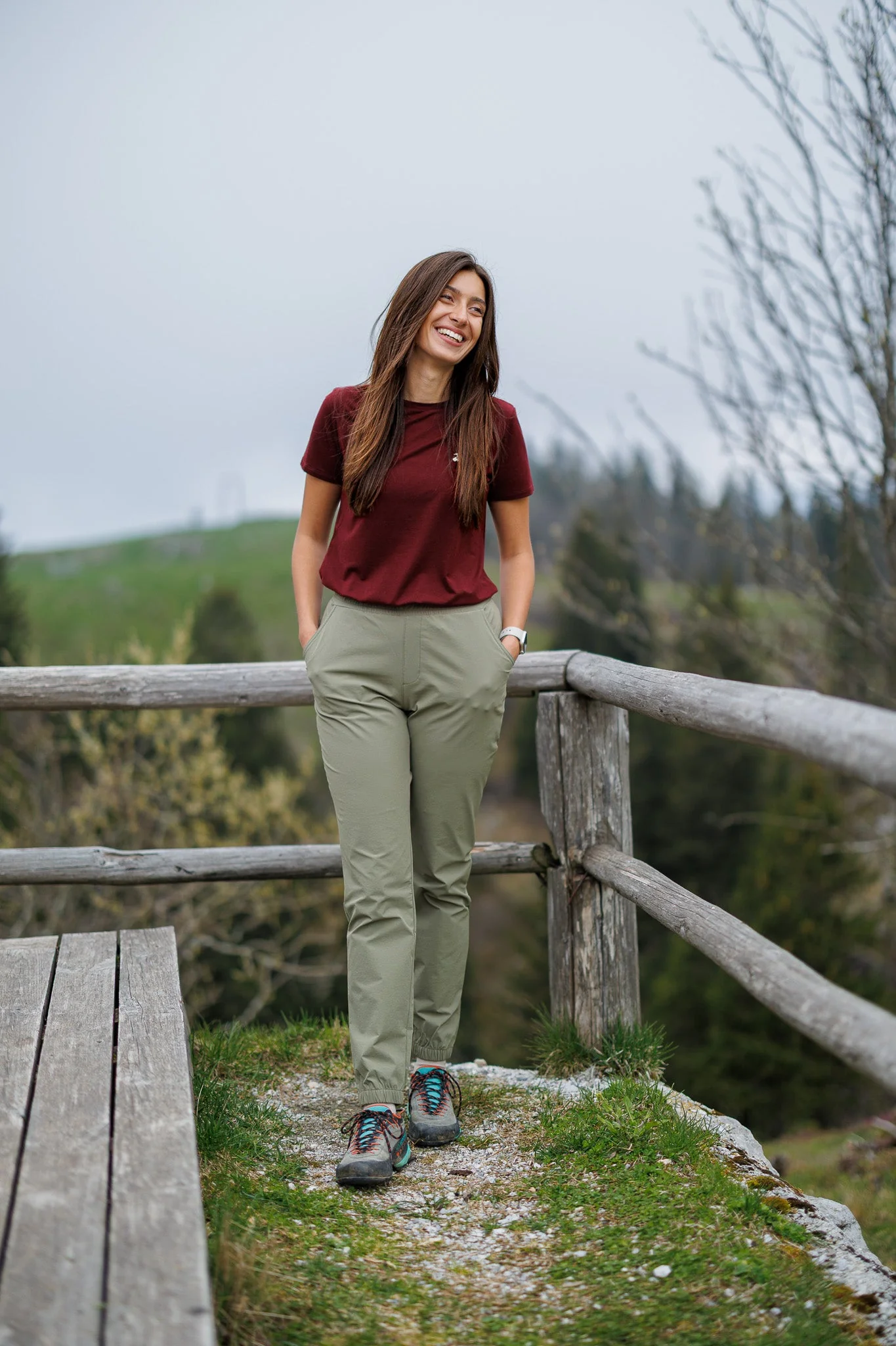 Flow Merino Tee - Burgundy - Image 6