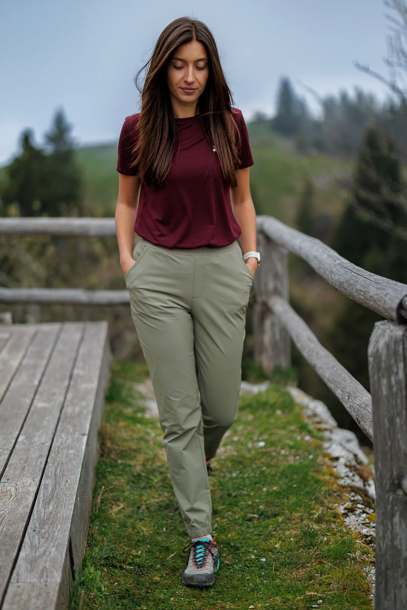 Flow Merino Tee - Burgundy - Image 7
