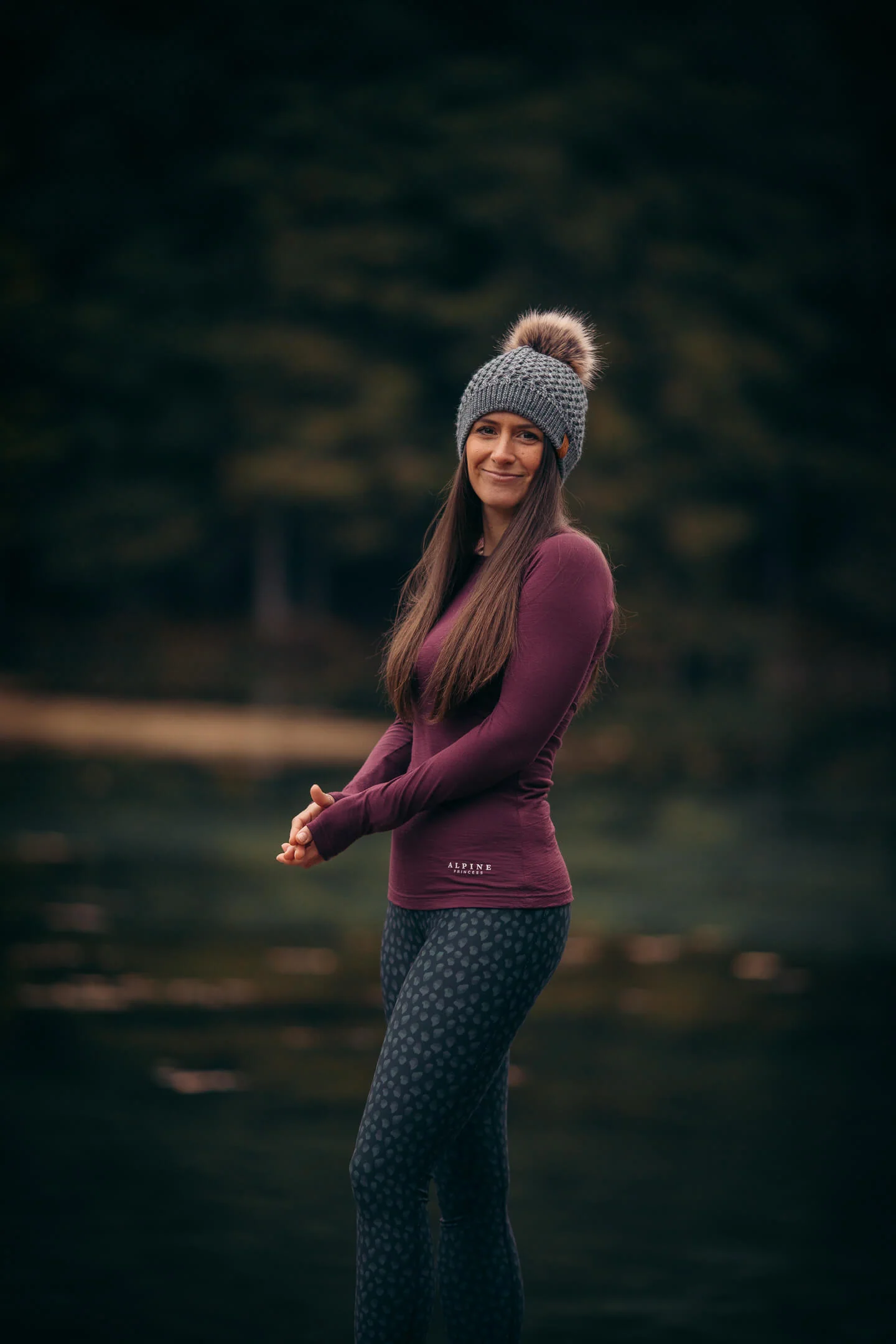Merino Long Sleeve Tee Aubergine - Image 10
