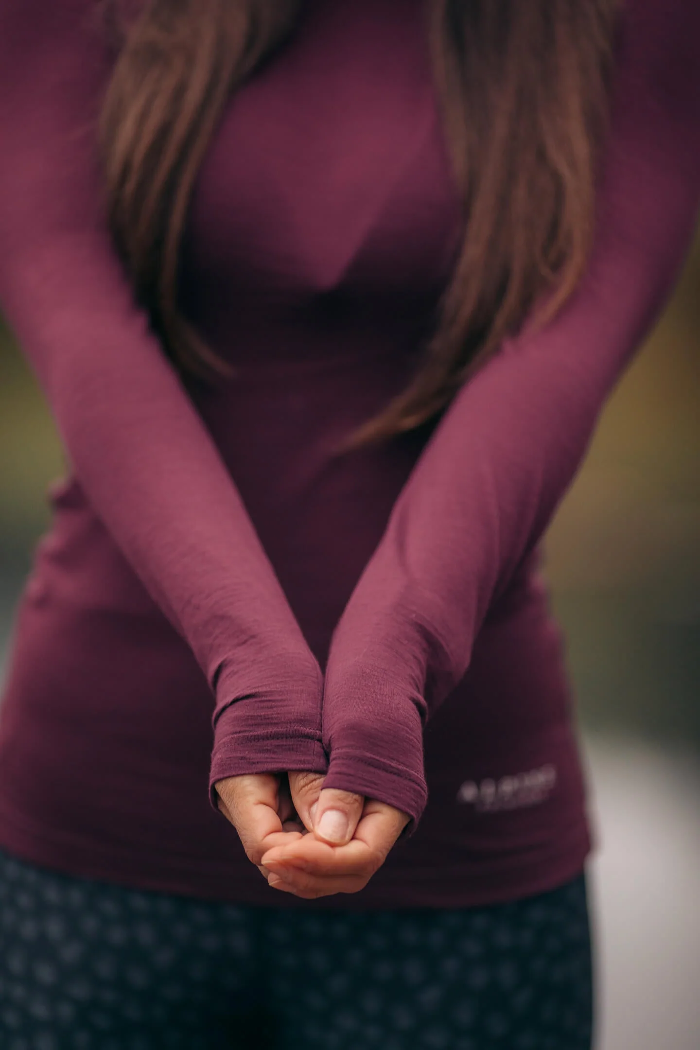 Merino Long Sleeve Tee Aubergine - Image 6
