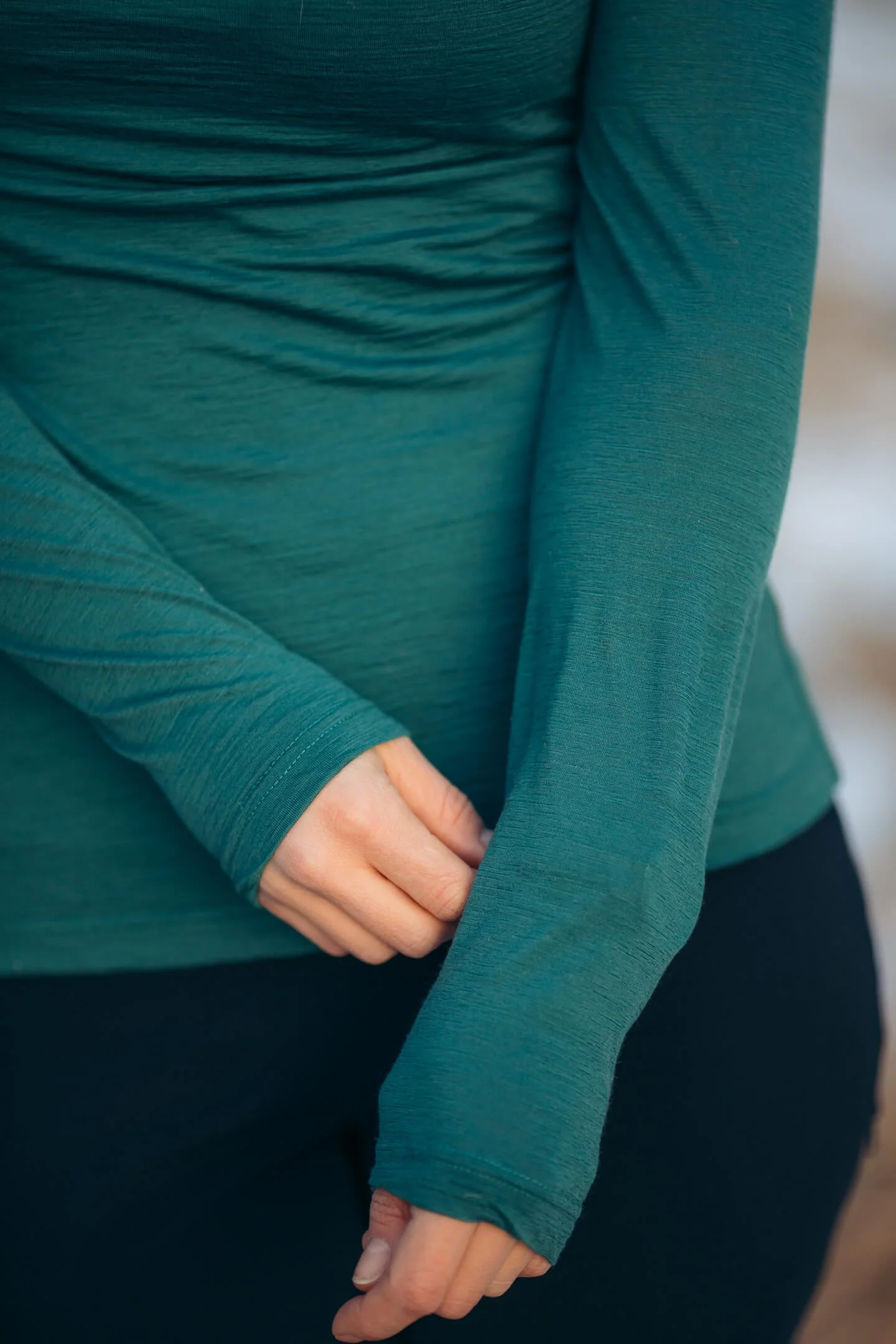 Merino Long Sleeve Tee Petrol - Image 6