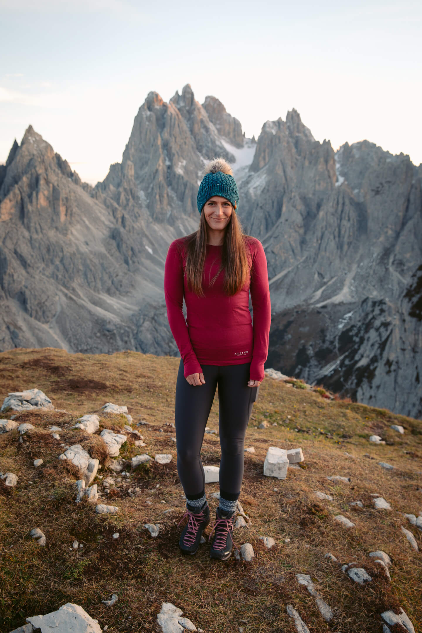 Merino Long Sleeve Tee Ruby Red - Image 6
