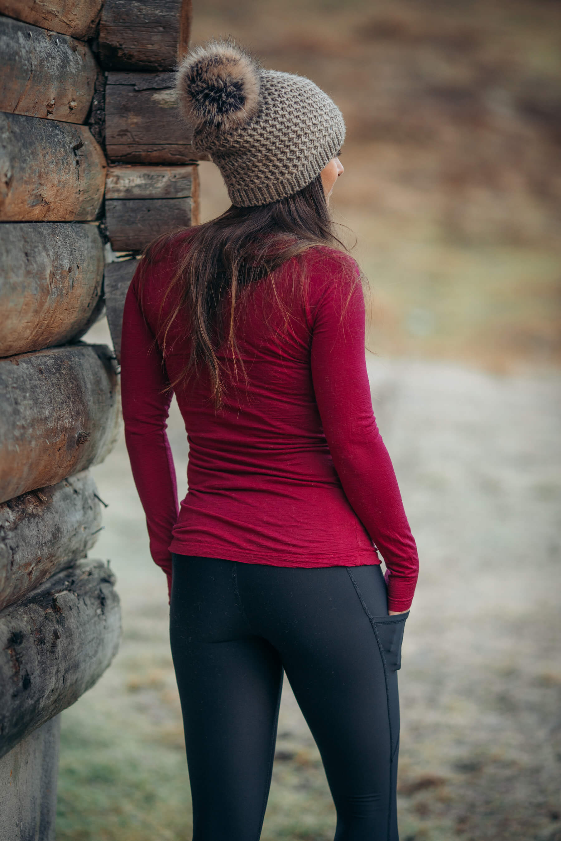 Merino Long Sleeve Tee Ruby Red - Image 7
