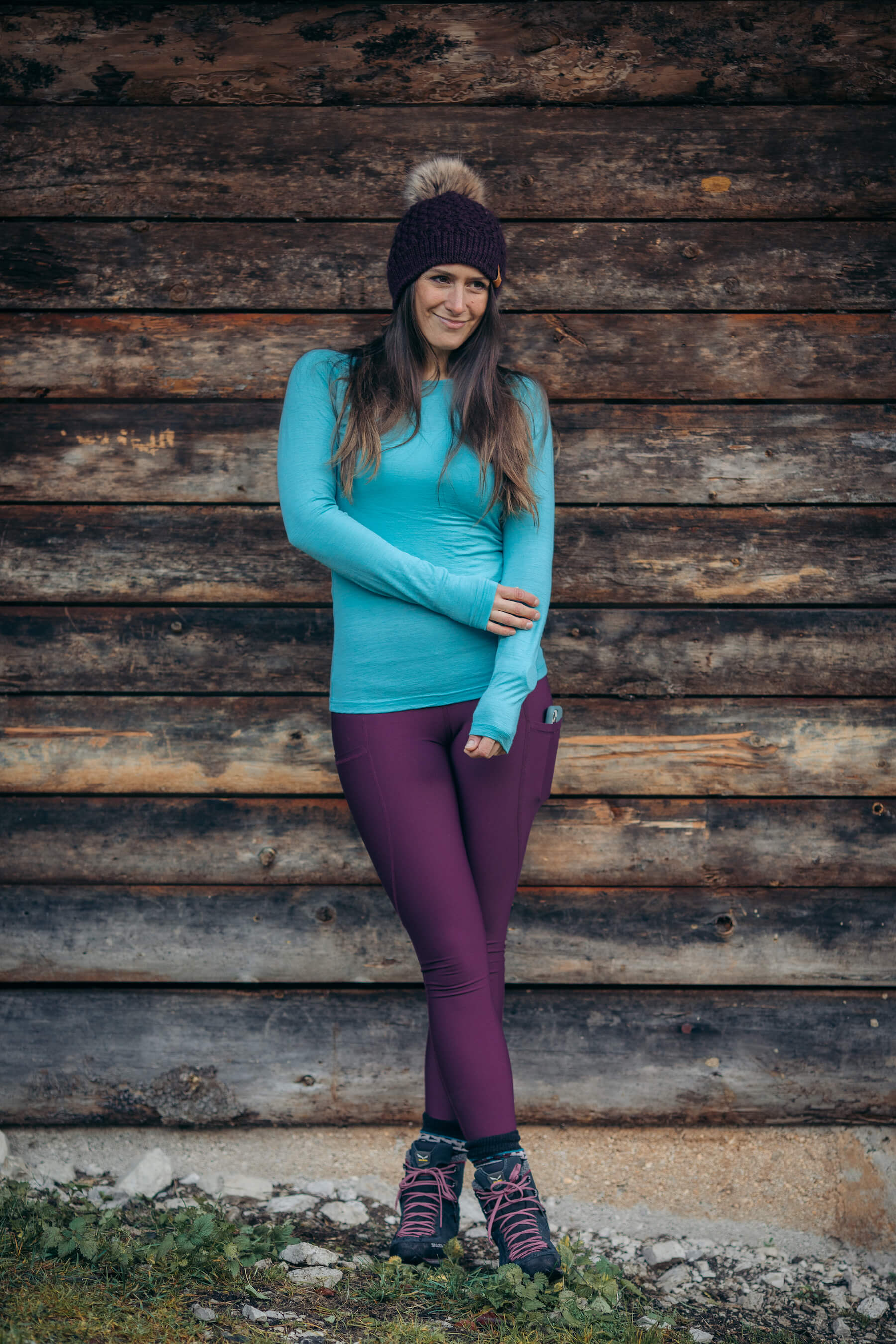 Rise Thermo Pocket Leggings Dark Plum - Tall (+7cm) - Image 3