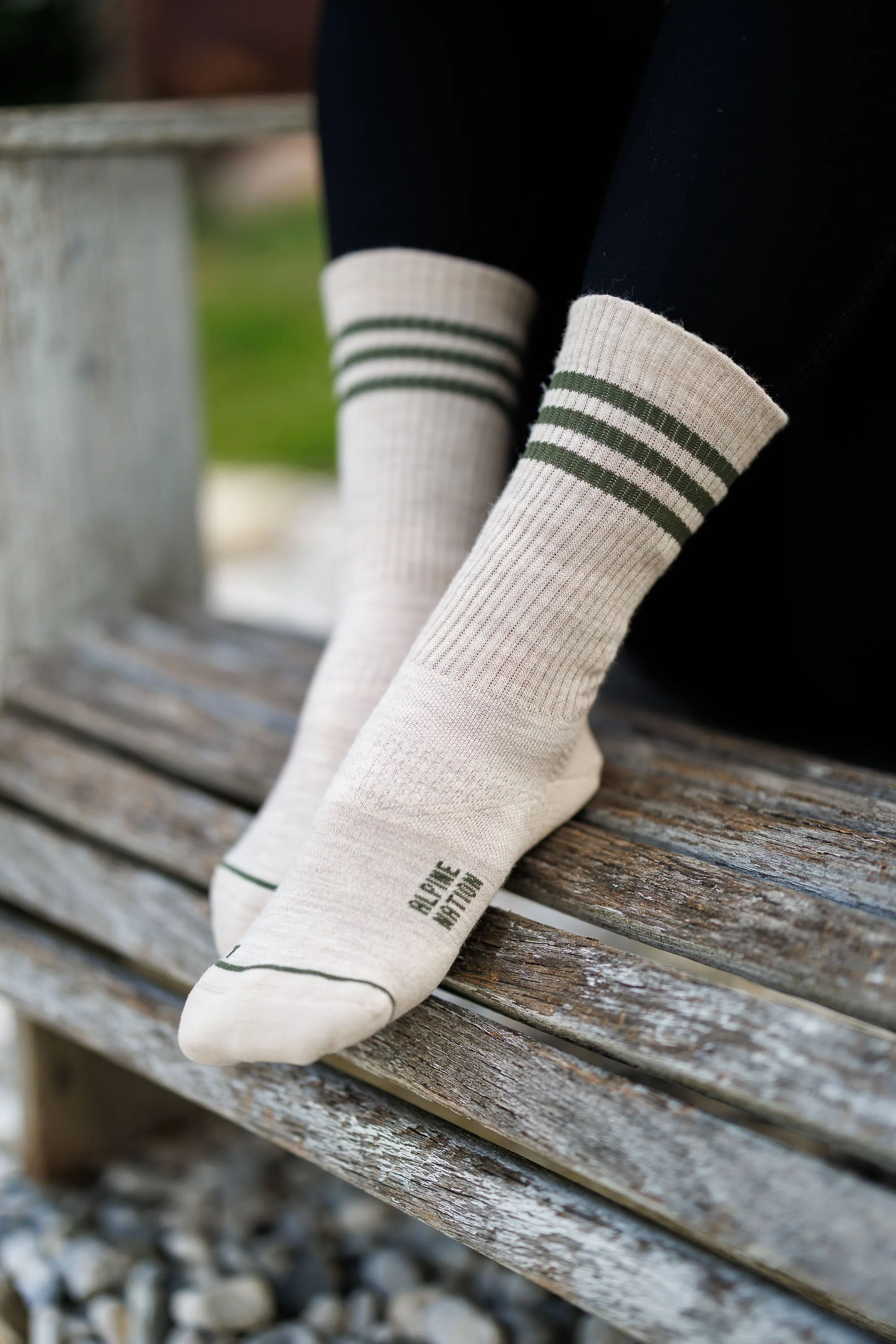 Seceda Light Merino Crew Socks Stone - Image 3